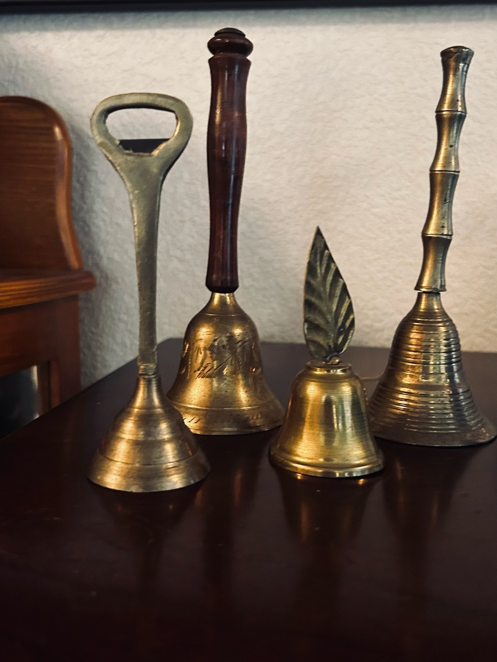 Assorted Brass Table Bells - Gold Decorative Set